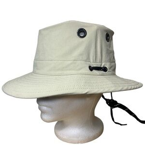 Tilley LT5B Bucket Hat 7 1/8 Stone Beige Light Breathable Nylon Hiking Travel